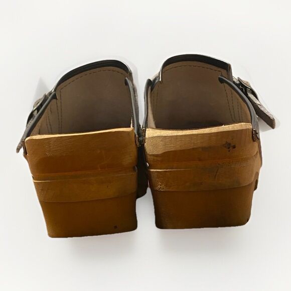 TROENTORP Raphael Blue Clogs Sz 42 Classic Swedish Leather Strap/ Buckle Mules - Picture 4 of 10